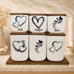 ست بانکه سرامیکی ۶ عددی طرح Love مدل پانیذ –  (بدون زیره چوبی)