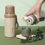 فلاسک SHUI استیل 316 ظرفیت ۵۵۰ میلی‌لیتر | حفظ دما ۸ تا ۱۲ ساعت با درب لیوانی - تصویر 3