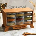 جا ادویه چوبی ۹ کشو مدل Dream Home – ظرفیت ۳۰۰ گرم - تصویر 2