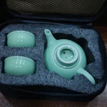 ست چای‌خوری مسافرتی ژاپنی دونفره مدل «ماهی سه‌بعدی» با کیف حمل اختصاصی - تصویر 3