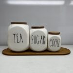 ست بانکه ۳ عددی استونور مدل دایس طرح نوشته (TEA/SUGAR/COFFEE) | بدون زیره چوبی - تصویر 2