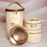 ظرف غذای استیل ۳۰۴ سه‌طبقه Bento Box با کیف عایق‌دار (BPA Free) – مناسب حمل غذای گرم و تفکیک‌شده - تصویر 5