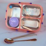 ظرف غذای استیل ۳۰۴ دوطبقه مدل Bento Box با ظرفیت ۷۵۰ میلی‌لیتر - تصویر 3