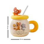 ماگ درب‌دار نی‌دار فانتزی طرح تام و جری – مدل “Be Happy / I Love Cheese” - تصویر 4