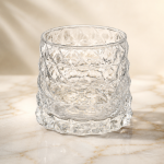 نیم‌لیوان شیشه‌ای طرح لوزی Deli Glass | دست ۳ عددی