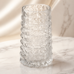 لیوان بلند شیشه‌ای طرح لوزی Deli Glass | دست ۳ عددی