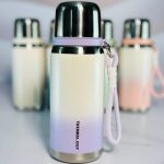 فلاسک مسافرتی Thermal Cup مدل گرادینت (تک‌نفره) | استیل دوجداره ۳۱۶ با بند سیلیکونی - تصویر 6