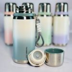 فلاسک مسافرتی Thermal Cup مدل گرادینت (تک‌نفره) | استیل دوجداره ۳۱۶ با بند سیلیکونی - تصویر 2